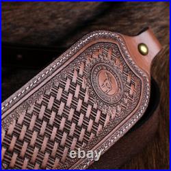 Tourbon Retro Leather Rifle Sling Gun Carry Strap Shooting Rest + Swivels Studs