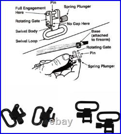 Tourbon Vintage Leather Deer Head Embroidery Padded Rifle Gun Sling Strap with S Tourbon Vintage Leather Deer Head Embroidery Padded Rifle Gun Sling Strap with S