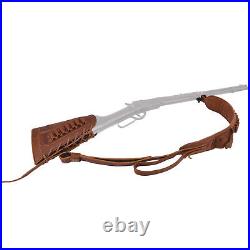 USA Set Leather Gun Buttstock, Shoulder Sling Swivels For. 357.22LR 12GA. 308