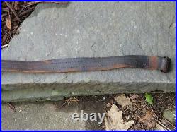US CIVIL WAR / INDIAN WARS ERA LEATHER RIFLE SLING with DOUBLE WIRE BRASS HOOK