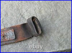 US CIVIL WAR / INDIAN WARS ERA LEATHER RIFLE SLING with DOUBLE WIRE BRASS HOOK