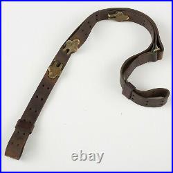 U. S. Army WWII M-1918 B. A. R. 3 Hook Rifle Sling Leather