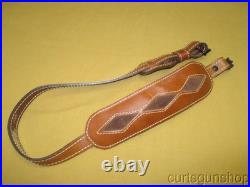 Unbranded Brown Leather 1 Inch Padded Rifle Sling with QD Swivels