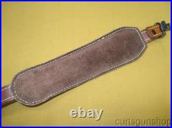 Unbranded Brown Leather 1 Inch Padded Rifle Sling with QD Swivels