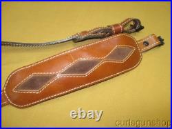 Unbranded Brown Leather 1 Inch Padded Rifle Sling with QD Swivels