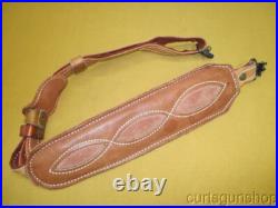 Unbranded Brown Leather Padded Rifle Sling 1 Inch with Swivels Unbranded Brown Leather Padded Rifle Sling 1 Inch with Swivels