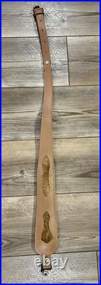 Uncle MIke's Brown Leather Withhorse Hair Adjustable Rifle Shotgun Sling