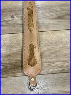Uncle MIke's Brown Leather Withhorse Hair Adjustable Rifle Shotgun Sling