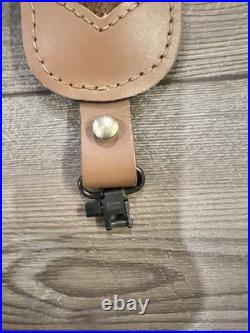 Uncle MIke's Brown Leather Withhorse Hair Adjustable Rifle Shotgun Sling