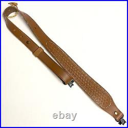 Uncle Mike's Leather Cobra Sling 1 Rifle Strap + Swivels Basketweave Brown USA