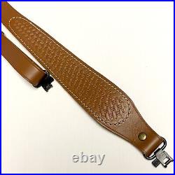 Uncle Mike's Leather Cobra Sling 1 Rifle Strap + Swivels Basketweave Brown USA