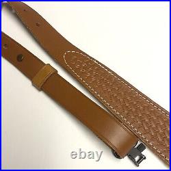 Uncle Mike's Leather Cobra Sling 1 Rifle Strap + Swivels Basketweave Brown USA