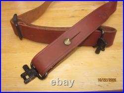VINTAGE MINTY COND. SAVAGE MARKED, 1 WIDE LEATHER BUCKLE RIFLE SLING WithSWIVEL'S