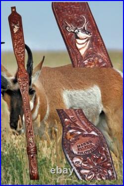 VTG Arvo Ojala gun leather rifle sling Antelope pronghorn Rare find! Never used