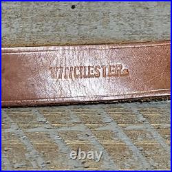 VTG Winchester Pre 64 Leather Rifle Sling Swivels Brown Adjustable Collectible