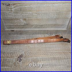 VTG Winchester Pre 64 Leather Rifle Sling Swivels Brown Adjustable Collectible