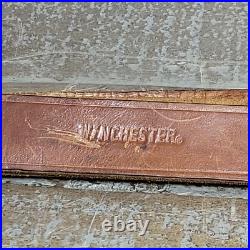VTG Winchester Pre 64 Leather Rifle Sling Swivels Brown Adjustable Collectible