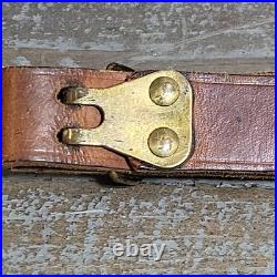 VTG Winchester Pre 64 Leather Rifle Sling Swivels Brown Adjustable Collectible