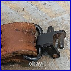 VTG Winchester Pre 64 Leather Rifle Sling Swivels Brown Adjustable Collectible