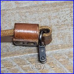 VTG Winchester Pre 64 Leather Rifle Sling Swivels Brown Adjustable Collectible