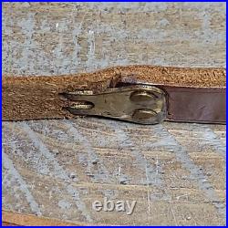 VTG Winchester Pre 64 Leather Rifle Sling Swivels Brown Adjustable Collectible