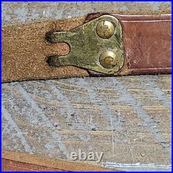 VTG Winchester Pre 64 Leather Rifle Sling Swivels Brown Adjustable Collectible