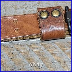 VTG Winchester Pre 64 Leather Rifle Sling Swivels Brown Adjustable Collectible
