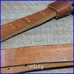 VTG Winchester Pre 64 Leather Rifle Sling Swivels Brown Adjustable Collectible