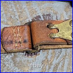 VTG Winchester Pre 64 Leather Rifle Sling Swivels Brown Adjustable Collectible