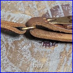 VTG Winchester Pre 64 Leather Rifle Sling Swivels Brown Adjustable Collectible