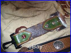 Very nice LEATHER EASY ADJUST RIFLE SLING MONTANA SILVER SMITH HARDWARE
