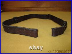 Vintage 1 1/4 Inch Rifle Sling Brown Leather Embossed