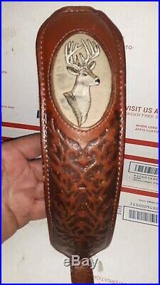 Vintage AA & E Embossed Padded Sling Whitetail Top Grain Cowhide 1045 withSwivels