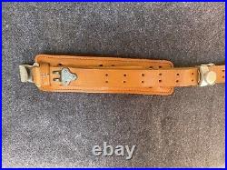 Vintage Al Freeland Rock Island Illinois Leather Rifle Sling Adjustable