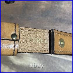 Vintage Arvo Torel Cowhide Leather Rifle Gun Sling Adjustable Strap Swivels RARE