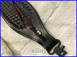 Vintage Bianchi #77 Grande Leather Cobra Rifle Sling With Swivels