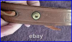 Vintage Bianchi Brown Leather Basket Stamped Lined Cobra Rifle Sling