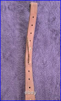 Vintage Bianchi Brown Leather Basket Stamped Lined Cobra Rifle Sling
