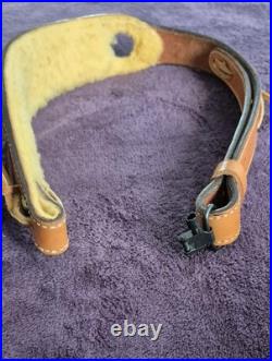 Vintage Bianchi Cobra Grande #74 Tooled Sheep Backed Leather Rifle Sling
