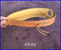 Vintage Bianchi Cobra Grande #74 Tooled Sheep Backed Leather Rifle Sling