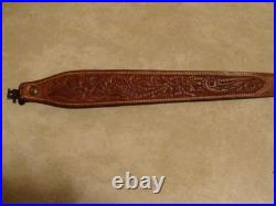 Vintage Bianchi Cobra Leather Sling Fleece Lined 1 Sling Swivels Floral