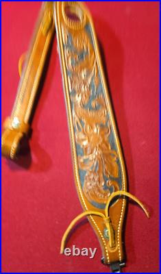 Vintage Bianchi Cobra Sling Rifle Sling Tooled Brown Leather Gorgeous EUC Vintage Bianchi Cobra Sling Rifle Sling Tooled Brown Leather Gorgeous EUC