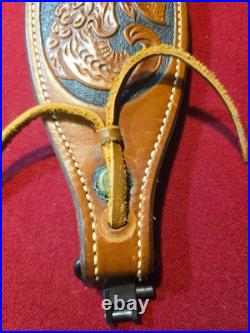 Vintage Bianchi Cobra Sling Rifle Sling Tooled Brown Leather Gorgeous EUC Vintage Bianchi Cobra Sling Rifle Sling Tooled Brown Leather Gorgeous EUC