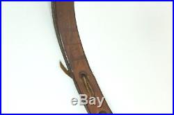 Vintage Bianchi Cobra Sling Tooled Brown Leather Rifle Sling Padded Brass Rivets