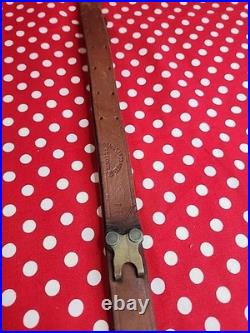 Vintage Brauer Bros Narrow 11 Leather Buckle Rifle Sling Period Rifle Sling