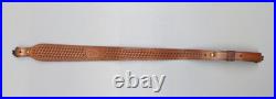 Vintage Browning Logo Leather Cobra Rifle Sling Suede Shoulder liner & Swivels
