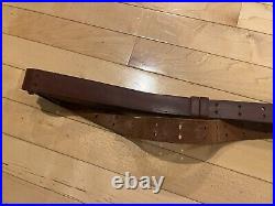 Vintage Bucheimer Brown Leather Rifle Long Gun Sling Adjustable Strap