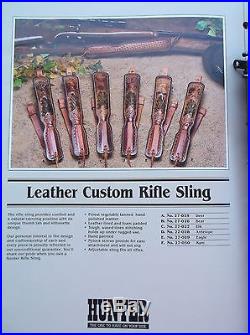 Vintage Custom HUNTER Padded Tooled Buck Acorn Leather Rifle Sling 727025 9421