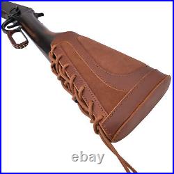 Vintage Full Leather Rifle Buttstock+Gun Sling with Swivels. 357.22LR. 308 12GA