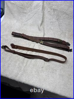 Vintage George Lawrence #5 Brown Leather Rifle Sling EXTRAS